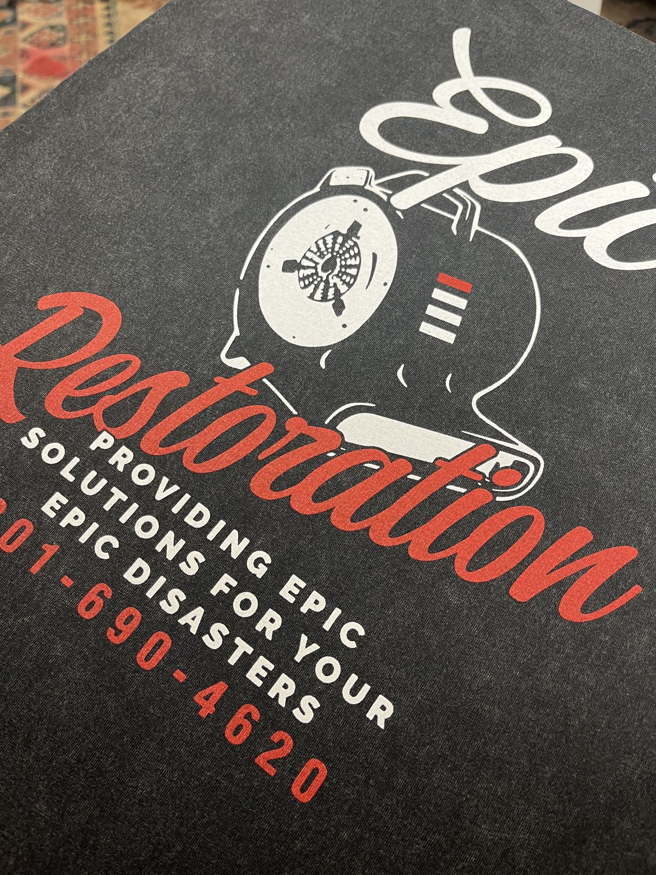 Close-up of the Epic Restoration screen print